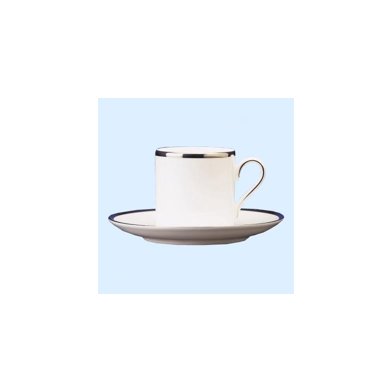 PORCELAIN COFFEE CUP WITH SAUCER STERLING