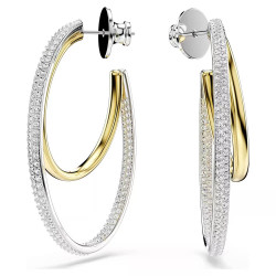 HYPERBOLA HOOP EARRINGS WHITE, MIXED PLATED 5702400