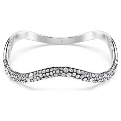 SUBLIMA BANGLE, WHITE, RHODIUM PLATED