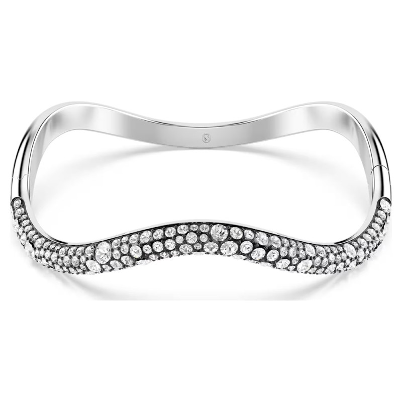 SUBLIMA BANGLE, WHITE, RHODIUM PLATED