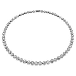 UNA:LONG NECKLACE WHITE, RHUTENIUM PLATED 5681057