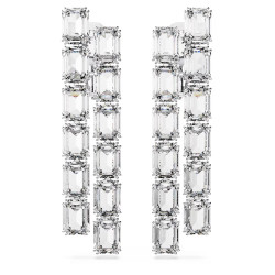 MILLENIA CLIP EARRINGS, WHITE, RHODIUM PLATED 5696320