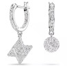 DEXTERA:DROP EARRINGS, WHITE, RHODIUM PLATED 5693194