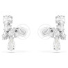 MATRIX CLIP EARRINGS, WHITE, RHODIUM PLATED 5692523