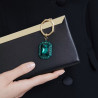 LUCENT:KEYRING EMERALD GREEN, MIXED PLATING 5666643