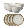 SET 4 TAZZE CAFFE CON PIATTINO, SHADE EARTH