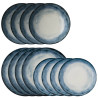 SET OF 12 CERAMIC PLATES, SHADE SEA