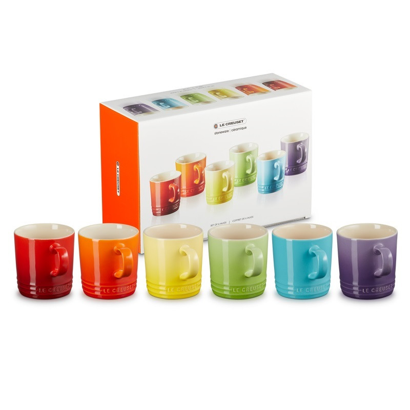 SET OF 6 LONDON MUG, RAINBOW COLOURS