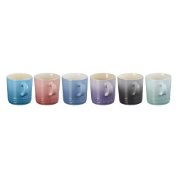 SET OF 6 MUG LONDO 350 ML, PASTEL RAINBOW