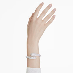 SUBLIMA CUFF, CRYSTAL PEARL, WHITE, RHODIUM PLATED