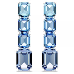 MILLENIA DROP EARRINGS, BLUE, RHODIUM PLATED 5696516