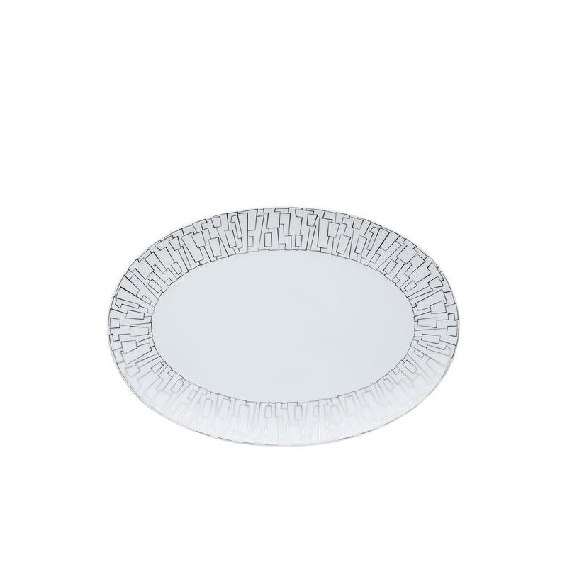 OVAL SERVICE PLATE 38 CM, TAC SKIN PLATIN