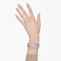 HYPERBOLA BANGLE, WHITE, MIXED PLATED 5692423