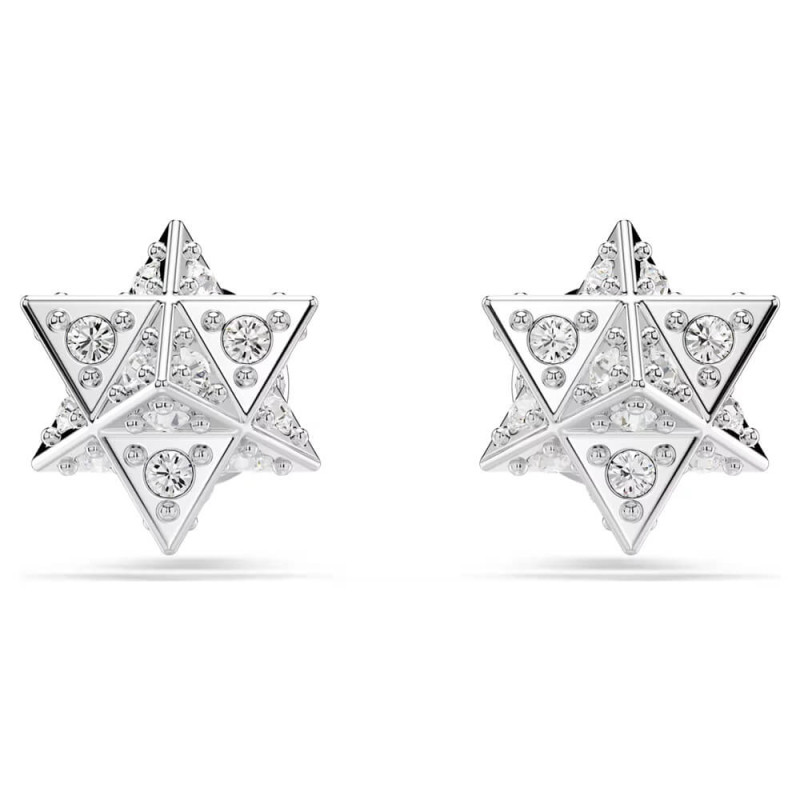 DEXTERA STUD EARRINGS, STAR, WHITE, RHODIUM PLATED 5700322