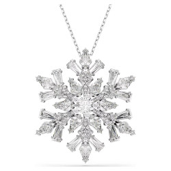 IDYLLIA PENDANT AND BROOCH, WHITE, RHODIUM PLATED 5693226