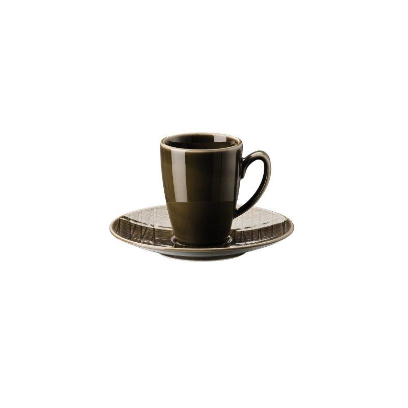 TAZZA ESPRESSO CON PIATTO, MESH NOCE