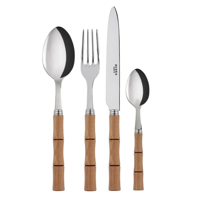 SET POSATE 24 PEZZI BAMBOO, LEGNO CHIARO