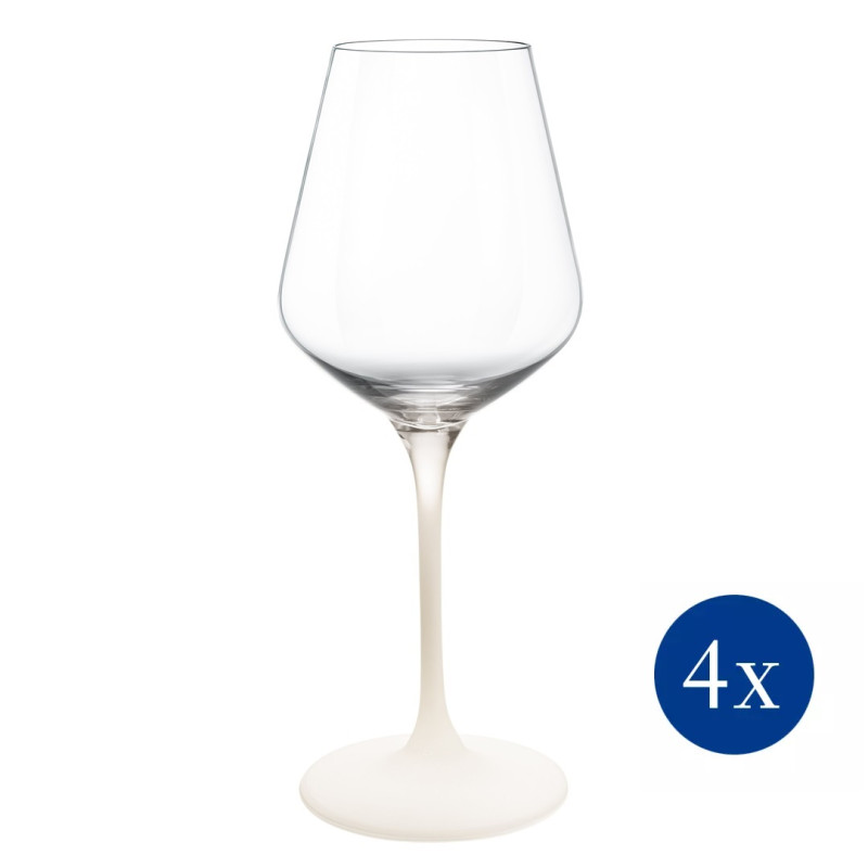 SET OF 4 WHITE WINE GOBLETS, MANUFACTURE ROCK