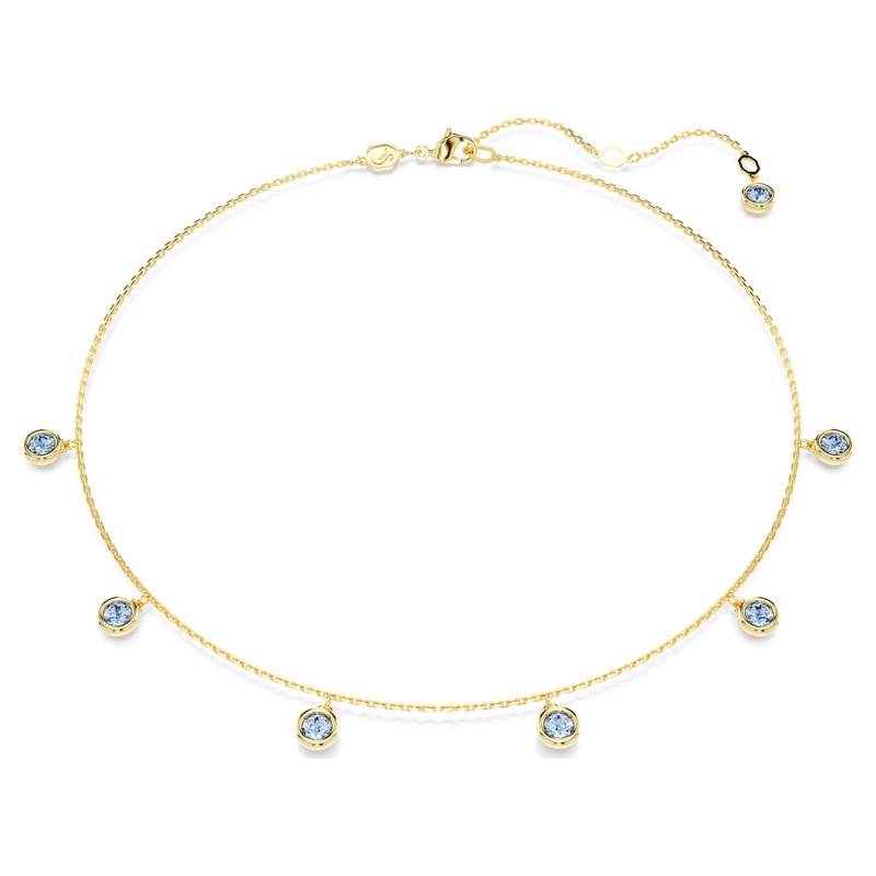 IMBER NECKLACE, LIGHT BLUE, GOLD PLATED 5688246