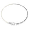 DEXTERA NECKLACE, CRYSTAL PEARLS, WHITE, RHODIUM PLATED 5689634