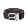 BLACK LEATHER BELT, 35 mm