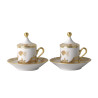 SET TAZZINE CAFFE PER 2, GOLD COLLECTION