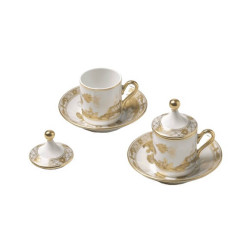 SET TAZZINE CAFFE PER 2, GOLD COLLECTION