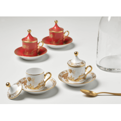 SET TAZZINE CAFFE PER 2, GOLD COLLECTION