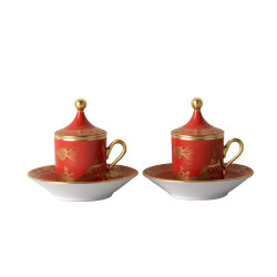 SET TAZZINE CAFFE PER 2, GOLD COLLECTION