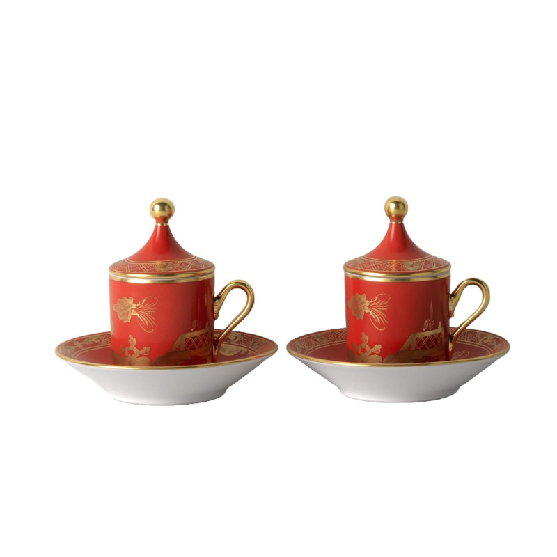 COFFEE CUPS SET FOR 2, GOLD COLLECTION