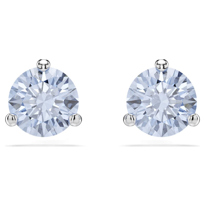 SOLITAIRE STUD EARRINGS, BLUE, RHODIUM PLATED 5725002