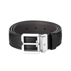 BLACK LEATHER BELT, 35 mm