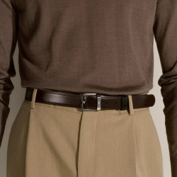 REVERSIBLE LEATHER BELT, BLACK/BROWN