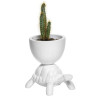 XS TURTLE CARRY PLANTER, WHITE CERAMIC