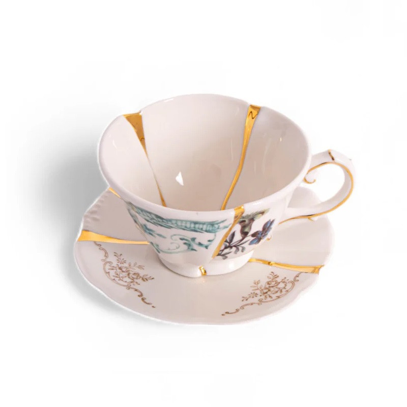 TEA CUP WITH SAUCER n3, KINTSUGI 9649