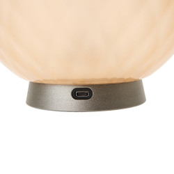 19 CM TABLE LAMP, BALLOTON PEACH