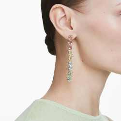 GEMA DROP EARRINGS, MULTICOLORED, GOLD TONE PLATED 5705809