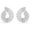 WHITE MATRIX PIERCED EARRINGS, RHODIUM PLATED 5705834