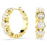 IMBER HOOP EARRINGS, WHITE, GOLD TONE PLATED 571483