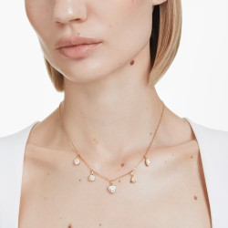 IMBER NECKLACE, WHITE, GOLD TONE PLATED 5705463