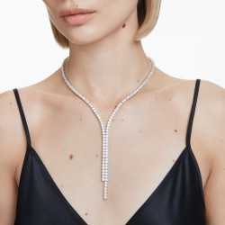 MATRIX Y NECKLACE, WHITE, RHODIUM PLATED 5707988