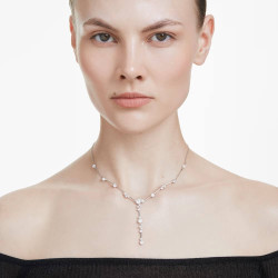 COLLANA A Y CONSTELLA, CRYSTAL PEARL, BIANCO, PLACCATA RODIO 5711830