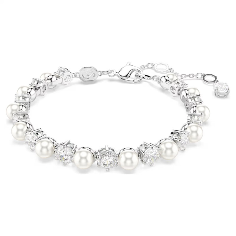 MATRIX PEARL BRACELET, WHITE, RHODIUM PLATED 5689625