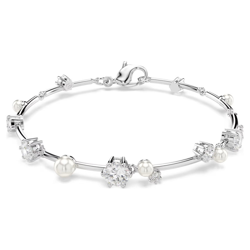 CONSTELLA TENNIS BRACELET, CRYSTAL PEARL, WHITE, RHODIUM PLATED5707511