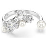 CONSTELLA OPEN RING, CRYSTAL PEARL, WHITE, RHODIUM PLATED