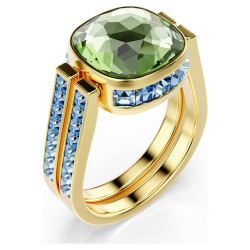 CHROMA RING, CUSHION CUT, MULTICOLOR, GOLD TONE PLATE