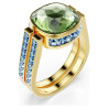 CHROMA RING, CUSHION CUT, MULTICOLOR, GOLD TONE PLATE