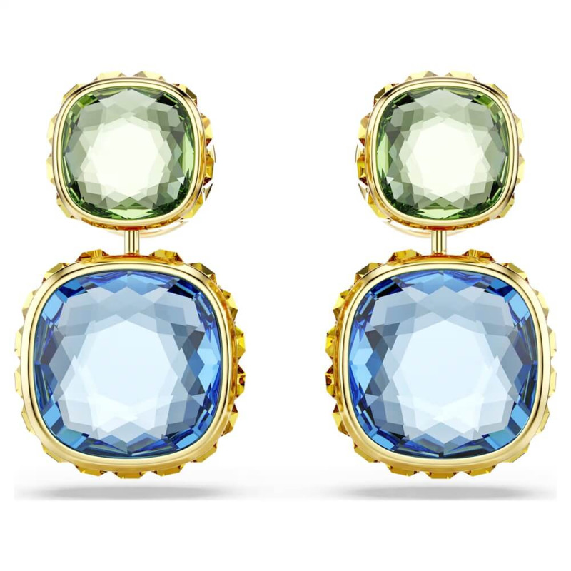 CHROMA DROP EARRINGS, MULTICOLOR, GOLD PLATED PIERCED 5692492