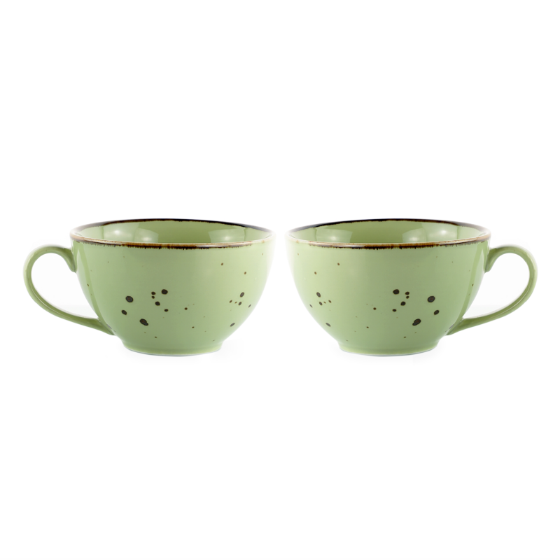 SET OF 2 BREAKFAST CUPS COTTAGE GREEN 724142