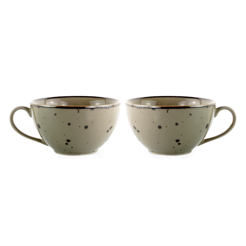 SET OF 2 BREAKFAST CUPS COTTAGE TAUPE 724102